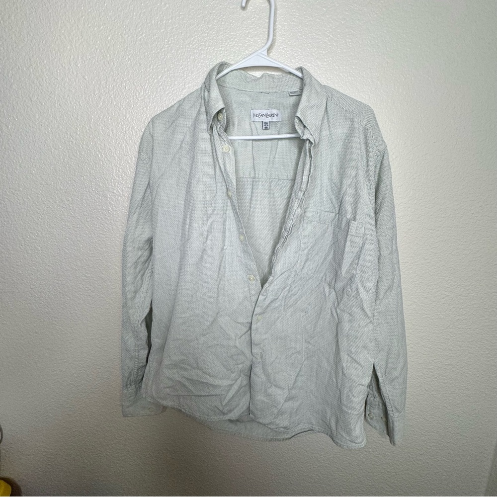 Yves Saint Laurent Textured Gray Shirt